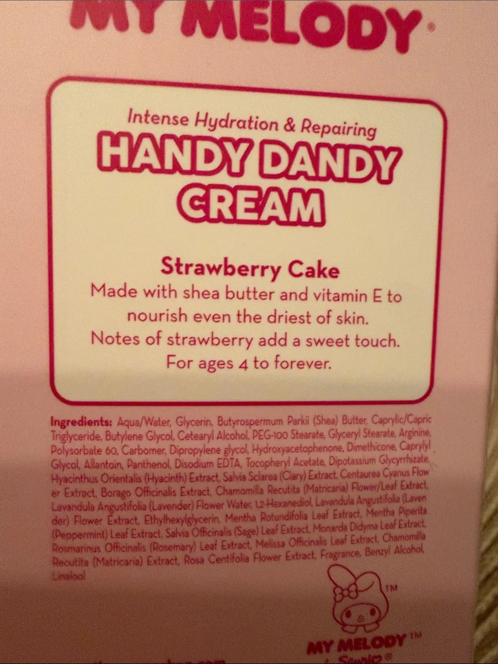 The Crème Shop x My Melody Handy Dandy Cream Strawberry Cake Hand Cream
